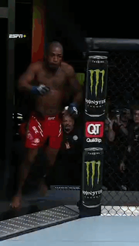 Man Jumping In Boxing Ring With Monster Energy Drink GIF