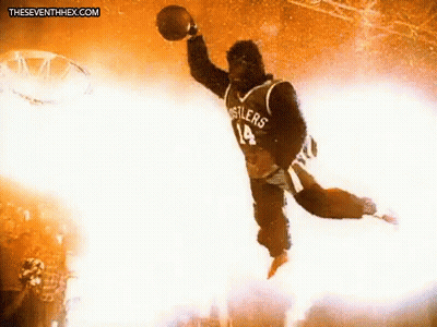 Man Jumping In Cavaliers Jersey GIF