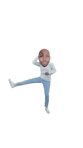 Man Jumping In White Shirt And Blue Pants Sticker