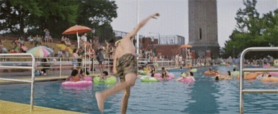 Man Jumping Into Pool GIF