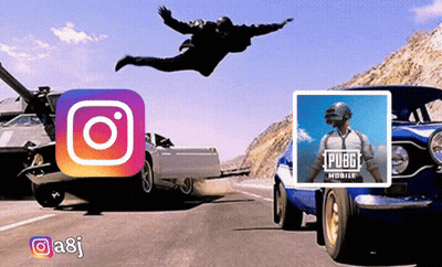 Man Jumping Next To PUBG Mobile Character GIF