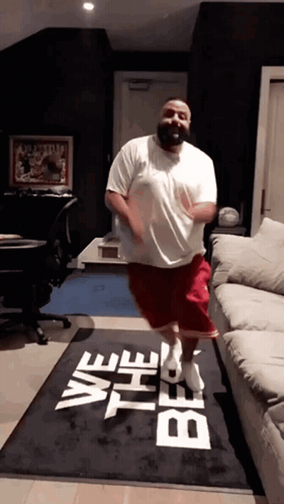 Man Jumping On Rug Saying We The Best GIF