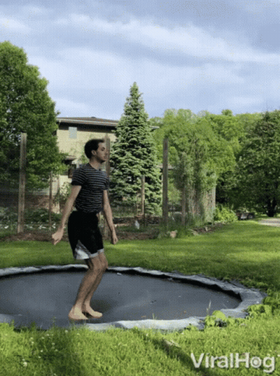 Man Jumping On Trampoline Viralhog GIF
