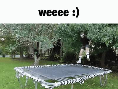 Man Jumping On Trampoline Weeeee GIF