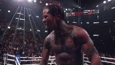 Man Jumping Out Of Boxing Ring Saying FC GIF