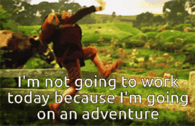 Man Jumping Over Fence Saying I'm Not Going To Work Today Because I'm Going GIF