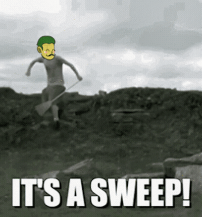 Man Jumping Saying It's A Sweep GIF