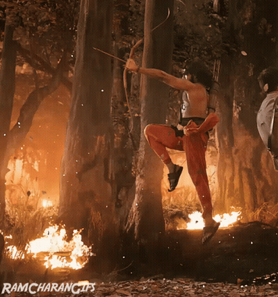 Man Jumping With Bow And Arrow Ram Charan GIF