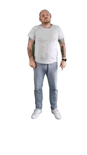 Man Jumping With Tattoos In Air Sticker