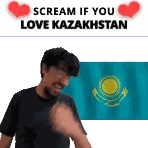 Man Kazakhstan Flag Scream If You Love Kazakhstan Sticker