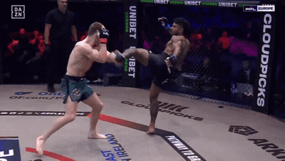 Man Kicking Another Man In Boxing Ring With Cloudpicks GIF