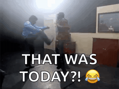 Man Kicking Another Man That Was Today GIF