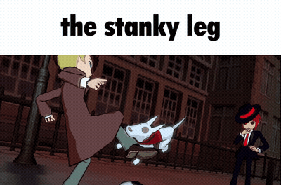 Man Kicking Dog Saying The Stanky Leg GIF