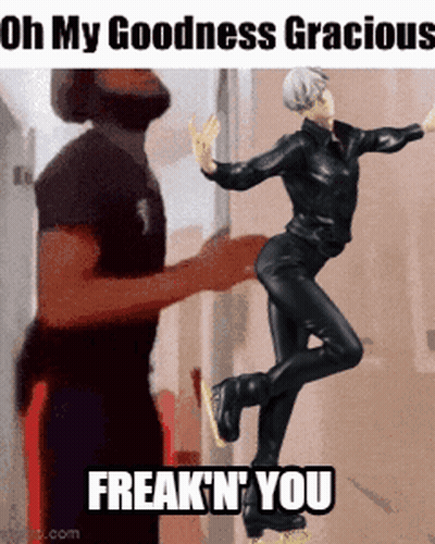 Man Kicking Figurine Oh My Goodness Gracious Freak N You GIF