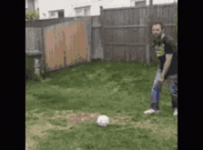 Man Kicking Soccer Ball GIF