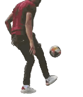 Man Kicking Soccer Ball With One Leg Sticker