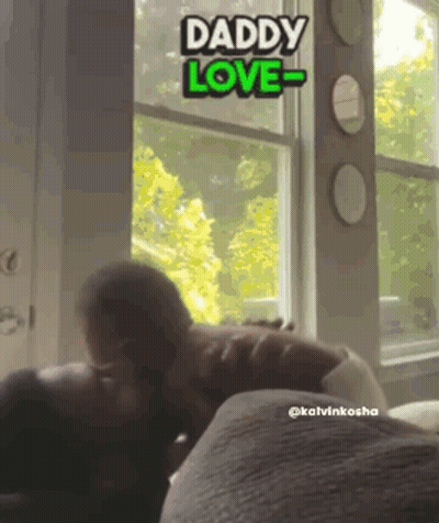 Man Kissing Baby Saying Daddy Love GIF
