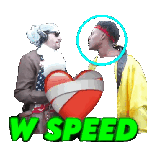 Man Kissing Man With Heart And W Speed Sticker