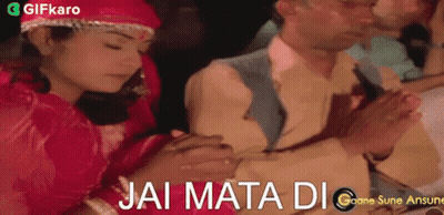 Man Kissing Woman Jai Mata Di GIF
