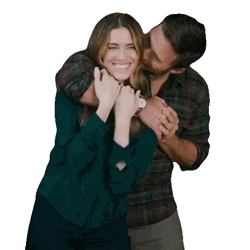Man Kissing Woman On Cheek Sticker