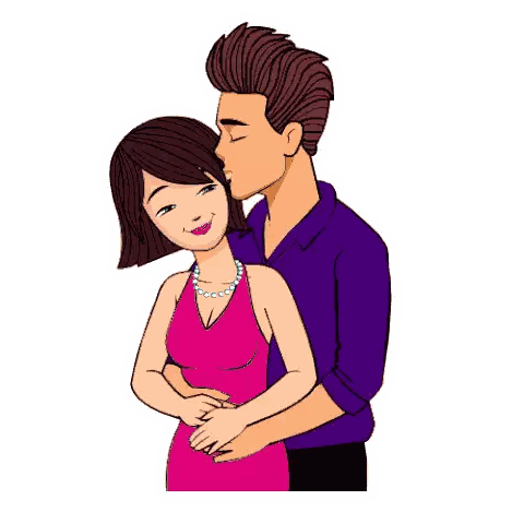 Man Kissing Woman On Neck Sticker