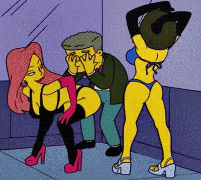 Man Kissing Woman's Butt With Another Woman Behind GIF