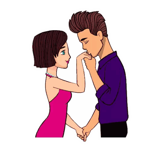 Man Kissing Woman's Finger Sticker