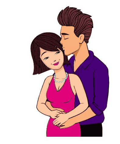 Man Kissing Woman's Neck Sticker