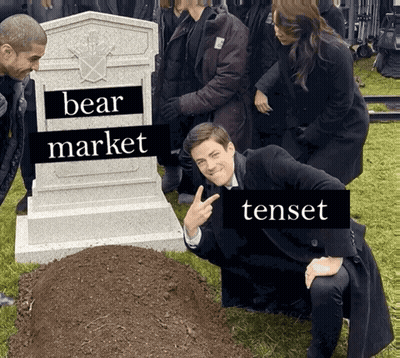 Man Kneeling At Grave Saying Bear Market Tenset GIF