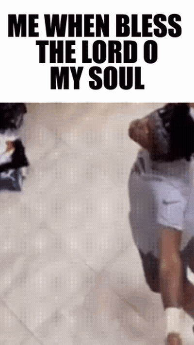 Man Kneeling Before Bless The Lord Sign GIF