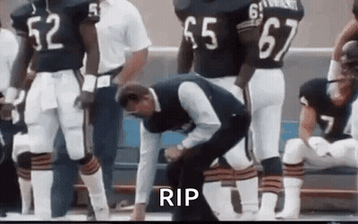 Man Kneeling Before Football Players Saying Rip GIF
