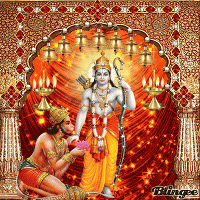 Man Kneeling Before Rama Statue