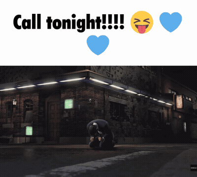 Man Kneeling In Front Of Building Saying Call Tonight GIF