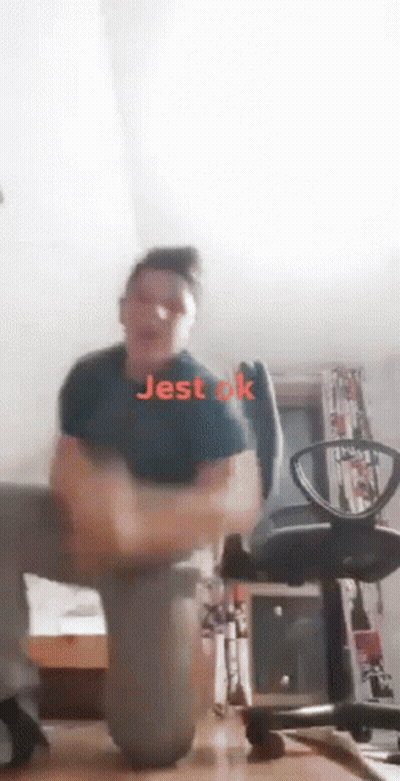 Man Kneeling In Front Of Office Chair Jest Ok GIF
