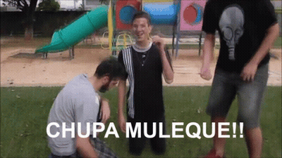 Man Kneeling In Front Of Playground Chupa Muleque GIF