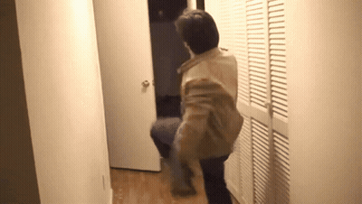 Man Kneeling In Woods Absolutely Flabbergasted GIF