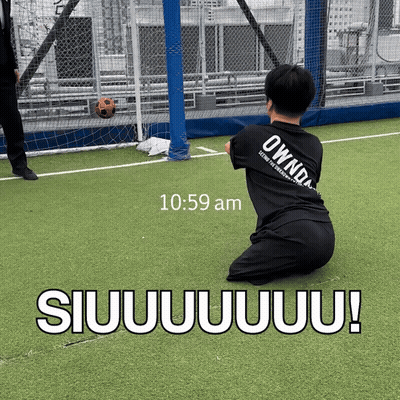 Man Kneeling On Soccer Field 10:59 GIF