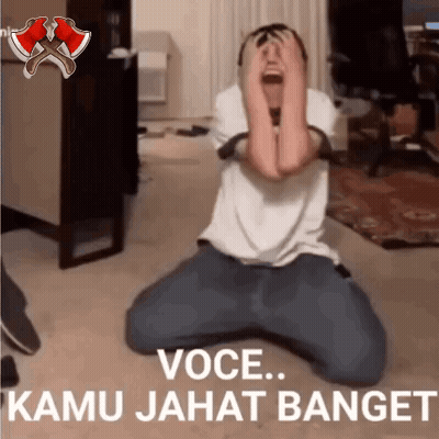 Man Kneeling Screaming Kamu Jahat Banget GIF