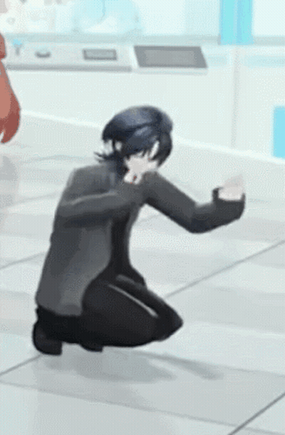 Man Kneeling Wearing VR Headset GIF