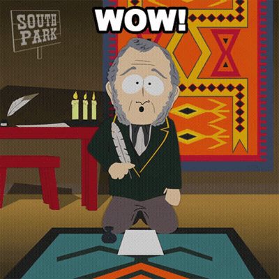 Man Kneeling With Pen Saying Wow GIF