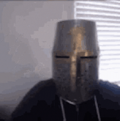 Man Knight Helmet Looking Camera GIF