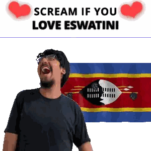 Man Laughing At Flag Scream If You Love Eswatini Sticker