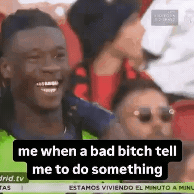 Man Laughing At Soccer Game Bad Bitch Tells Him Something GIF