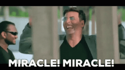 Man Laughing Saying Miracle Miracle GIF