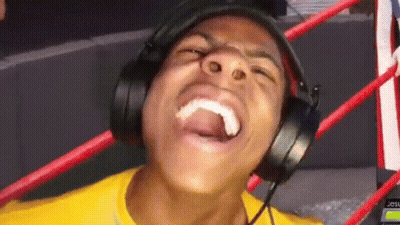 Man Laughing With Headphones And Tongue Out GIF