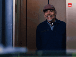 Man Laughs As Elevator Door Closes GIF