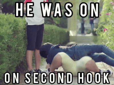 Man Laying He Was On Second Hook GIF