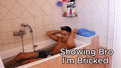 Man Laying In Bathtub Saying Bro I'm Bricked GIF