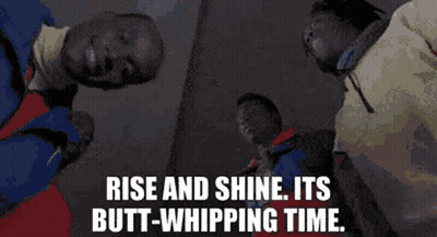 Man Laying In Bed Rise And Shine Its Butt-Whipping Time GIF