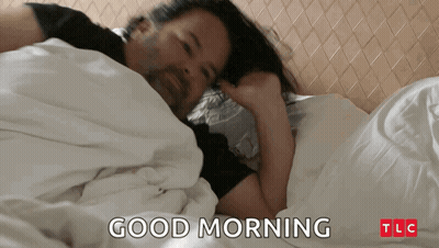 Man Laying In Bed Saying Good Morning GIF
